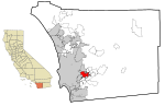 San Diego County California Incorporated and Unincorporated areas El Cajon Highlighted